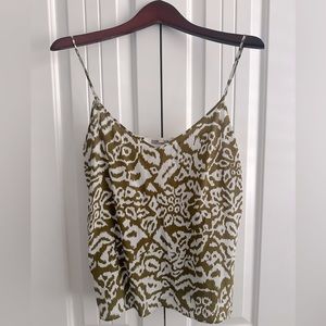 Diane von Furstenberg 100% silk sleeveless brown top